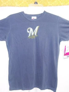 CAMISETA Milwaukee Brewers GRIS AHUMADA Para Mujer GRANDE Majestuosa MLB Béisbol Nueva con Etiquetas $25 - Imagen 1 de 3