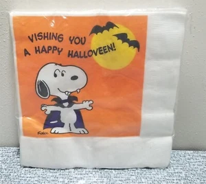 Vintage Hallmark Peanuts Vampir SNOOPY HALLOWEEN Mittagessen SERVIETTEN NOS - Bild 1 von 8