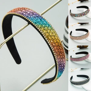 Cerchio testa cristallo colorato fascia barocca accessori capelli fasce lucide fai da te - Foto 1 di 21