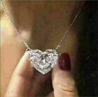 Women's Heart Wedding Necklace 4 CT Heart Shape Simulated Diamond 14K White Gold
