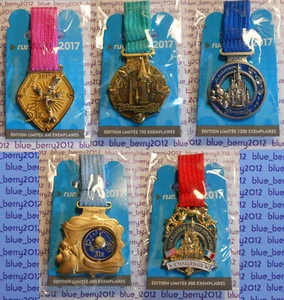 Disney land Paris run 25 th runDisney 2017 Half Marathon Pin Set Medal Medaille - Bild 1 von 1