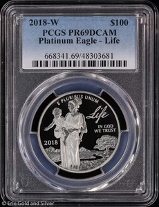 2018-W $100 Proof 1 oz Platinum Eagle Life PCGS PR 69 DCAM - Picture 1 of 4
