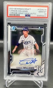 2021 Bowman Chrome Carson Williams Auto PSA 10 Autograph Rookie Gem Rays Mint - Bild 1 von 2