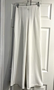 Neu mit Etikett Windsor elfenbeinweiße Strickhose zum Überziehen ~ künstliche Frontfalte ~ 32" Schrittlänge ~ Small - Bild 1 von 4