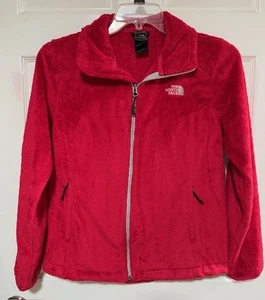 Chaqueta North Face para mujer mediana roja polar cremallera completa exterior softshell cálida acogedora - Imagen 1 de 9