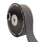 Micomon 1 Inch Black and White Woven Edge Gingham Ribbon 25 Yards 1", black