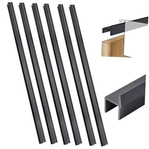 6 Pcs File Cabinet Rails PVC Hanging Black Document Cabinet 3/4 Inch Wide - Picture 1 of 8