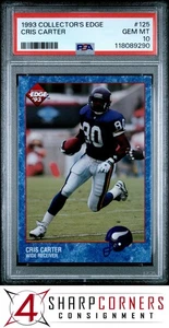 1993 COLLECTOR'S EDGE #125 CRIS CARTER VIKINGS HOF POP 1 PSA 10 - Picture 1 of 2