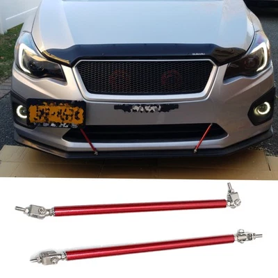 Barra de soporte divisor de labios para parachoques delantero ajustable para Volvo varillas rojas Foto 1 de 4