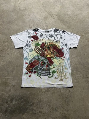 🔥Винтажная футболка 00's Christian Audigier гранж с черепом - Изображение 1 из 4