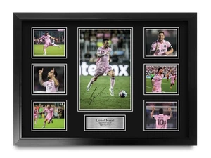 Lionel Messi Inter Miami Framed Printed Autograph Picture for Football Fans - Picture 1 of 42
