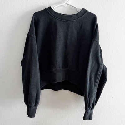 Zara Girls Sz8/9 Sweatshirt Pullover Long Sleeve Oversized Crew Neck charcoal - Image 1 of 4
