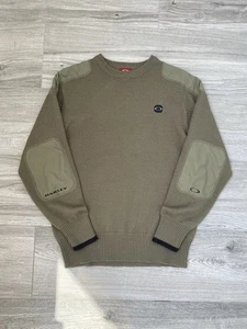 Oakley Military Style Nylon Elbows/Shoulders Sweater Olive Pullover Jumper Sz M - Picture 1 of 13