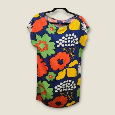 Vestido Marimekko for Target Estampado Floral Rayón Cambio Colorido Mod Mini S Foto 1 de 4
