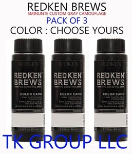 (Pack of 3) REDKEN BREWS For Men 5 Minute Color Camo, Choose yours 10 shades - Picture 1 of 11