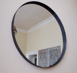 New 79cm Round MIRROR Bronze Metal Ribbed Libra Knightsbridge Frame RRP £350. - Picture 1 of 6