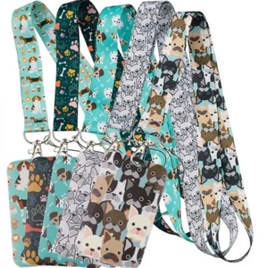 Pet Dog Cute Animals Lanyards Card Neck Strap Lanyards ID Badge Holder New - Picture 1 of 26