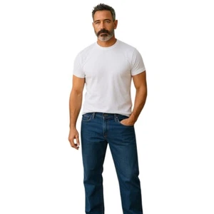 Pantalones de mezclilla Ezekiel 302 para hombre 36 azules EZ Rider pierna recta lavado oscuro elásticos - Imagen 1 de 17