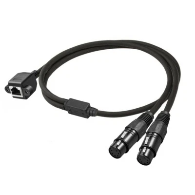 DMX Cable Dual 5 Pins XLR Female to RJ45 Y Splitter Network Breakout Cable  - Image 1 of 4