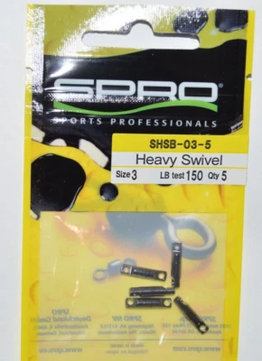 spro heavy swivel size 3 150 LB test 5 per pack - Image 1 of 3