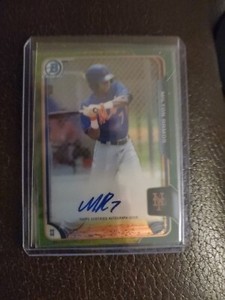 2015 BOWMAN CHROME MILTON   RAMOS GREEN REFRACTOR AUTOGRAPH RC #/99 NY METS