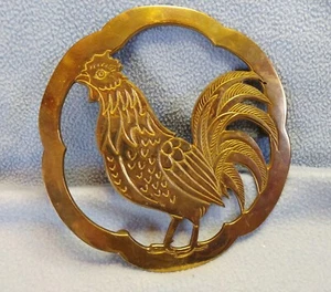 La mia vendita immobiliare! Gallo con puntone vintage in ottone massiccio 6" piedi a sfera - Foto 1 di 7