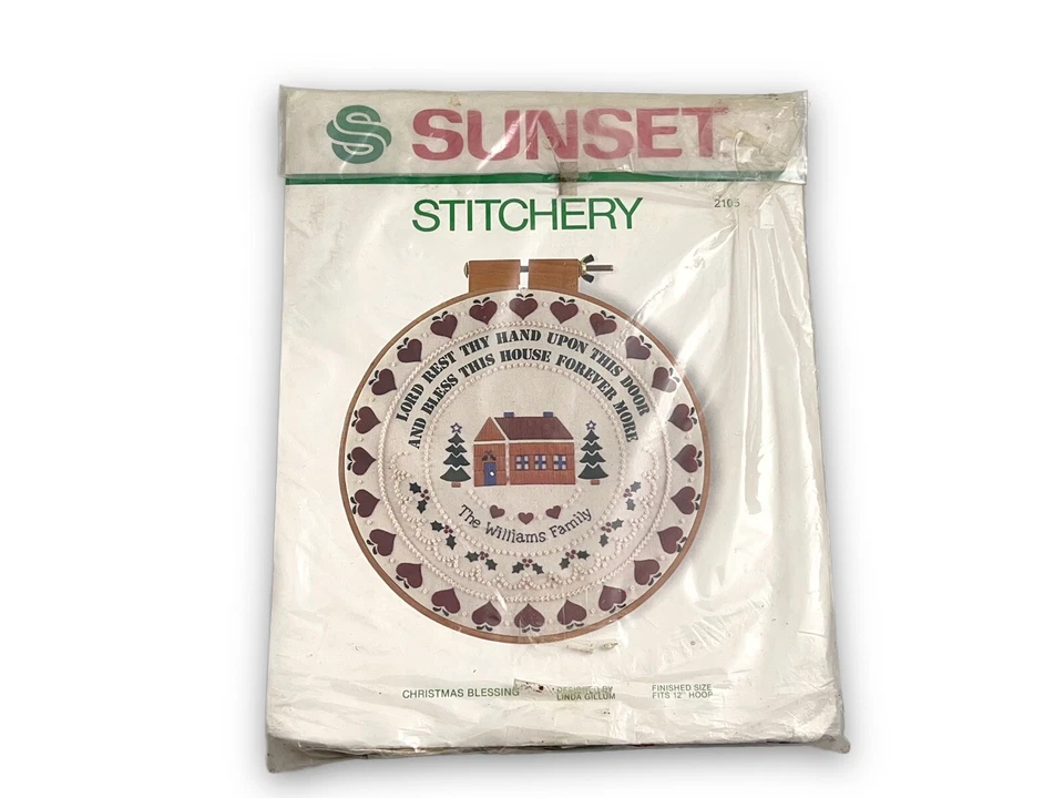 Christmas Blessing Embroidery Kit by Sunset Stitchery 2105 Vintage 1983