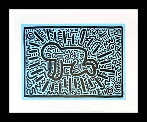 Keith Haring Poster Kunstdruck Bild im Alu Rahmen Untitled Baby 36x28cm Neu - Bild 1 von 1