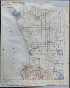 1894 US Geological Survey: Redondo Beach Inglewood Los Angeles 1916 Edition Map - Picture 1 of 5