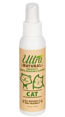 Eliminador y limpiador de olores probiótico ultra natural gato 4 fl oz ecológico  Foto 1 de 2