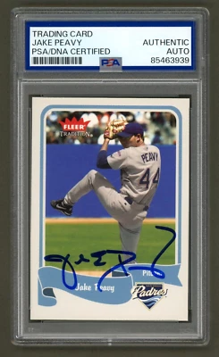 Jake Peavy Signed 2004 Fleer Tradition Card #264 (PSA) San Diego Padres Auto - Image 1 of 2