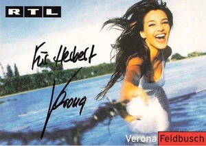 Verona Feldbusch, Originalautogramm, alte Autogrammkarte, u.a. "Peep!" - Bild 1 von 1