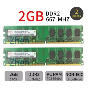 Hynix 4GB 2x 2GB / 1GB PC2-5300U DDR2 667MHz 240Pin DIMM Desktop Memory RAM AB - Picture 1 of 10