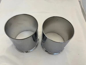 SET OF 2 OPEN END 4x4 FITS 4.25" DIA BORE CHROME WHEEL RIM CENTER CAP 4" TALL - Picture 1 of 3