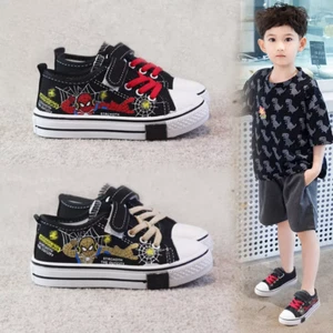 Kinder Canvas Trainer Sneaker Turnschuhe Jungen Mädchen Sportschuhe Spiderman - Bild 1 von 8