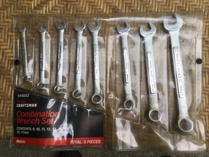 Craftsman 8 pc Metric Combination Wrench Set 12 pt 944653 9-17mm USA - Picture 1 of 9