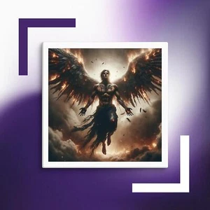 The Ascension of Lucifer Canvas Art Captivating Mythological Wall Decor - Picture 1 of 1