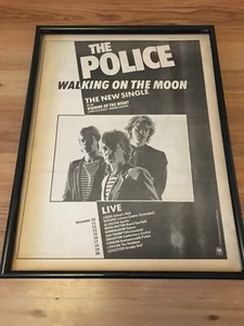 THE POLICE - WALKING ON THE MOON - Original gerahmtes Posterformat Werbeanzeige - Bild 1 von 1