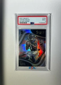 2021 PANINI SELECT SILVER PRIZM FIELD LEVEL JUSTIN FIELDS RC ROOKIE PSA 9 MINT - Picture 1 of 2