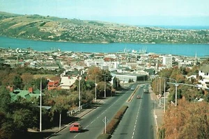 Stuart State Bridge zeigt Otago Hafen Duniden Stadt Neuseeland Postkarte - Bild 1 von 2