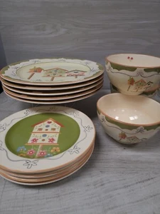 Canterbury Potteries Dream House Hand Painted Dinner Dessert Plate Bowl - Picture 1 of 10