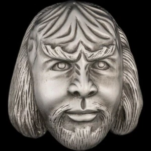 Worf 3D Star Trek Klingon TV Television Movie Memorabilia 2000s NOS Belt Buckle - Picture 1 of 7