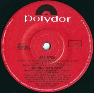 Johnny Van Zant ORIG OZ 45 634-5789 NM ’80 Polydor Lynyrd Skynyrd Southern Rock - Picture 1 of 1