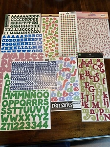 NEW Lot Of 11 Sticker Letters & Numbers For Paper Crafting - Picture 1 of 9