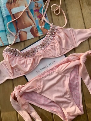 Victoria's Secret Euphoria Pink Neckholder Side Tie Bikini Set M - Image 1 of 4