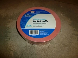 * Office Depot Double Coupon Ticket Rolls Raffle Tickets 2000 Tickets Per Roll - Picture 1 of 4