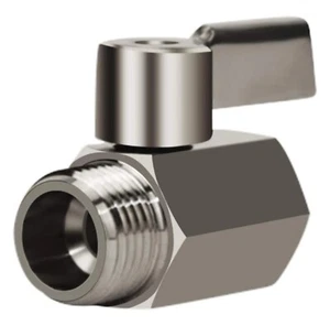 Válvula de bola de acero inoxidable NPT 304 1/8" macho hembra montaje de tubería resistente FM - Imagen 1 de 2