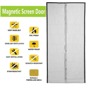 MAGNET FLIEGENGITTER TÜR INSEKTENSCHUTZ TÜRVORHANG MOSKITONETZ 120X240CM GRAY - Bild 1 von 9