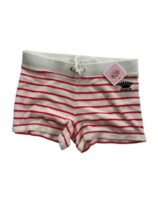 NWT Kate Juicy Couture Teens Girls Pink White Stripe Cotton Shorts Front Tie XL - Picture 1 of 3
