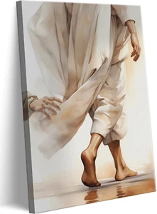 Jesus Canvas Wall Art Touching the Hem of Jesus Christian Wall Decor Picture Bib - Picture 1 of 12